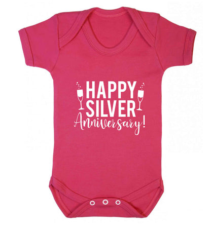 Happy silver anniversary! baby vest dark pink 18-24 months