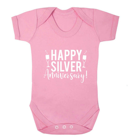 Happy silver anniversary! baby vest pale pink 18-24 months