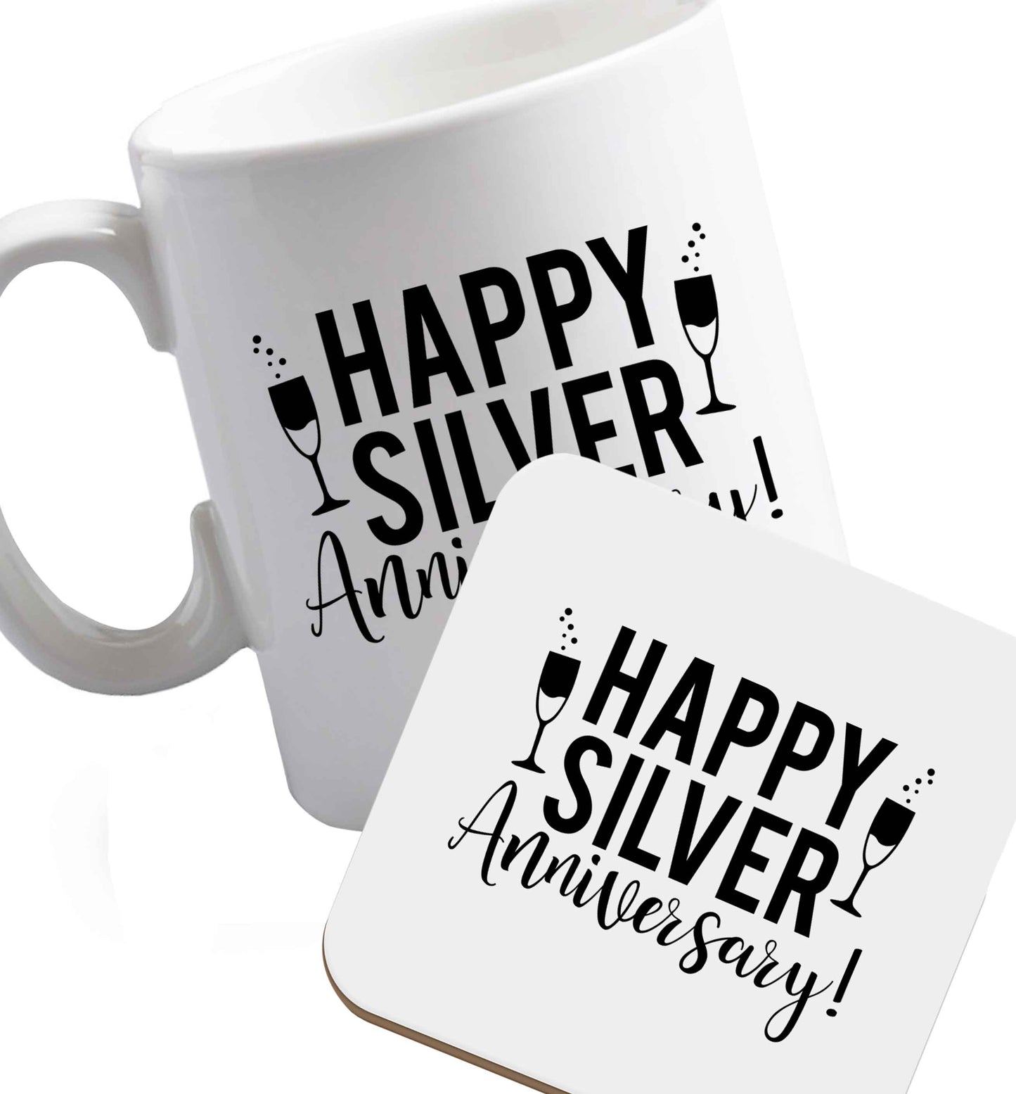 10 oz Favourite Type Pan Pancake ceramic mug and coaster set right handed