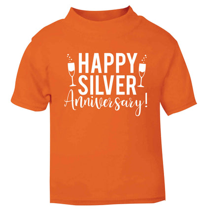 Happy silver anniversary! orange baby toddler Tshirt 2 Years