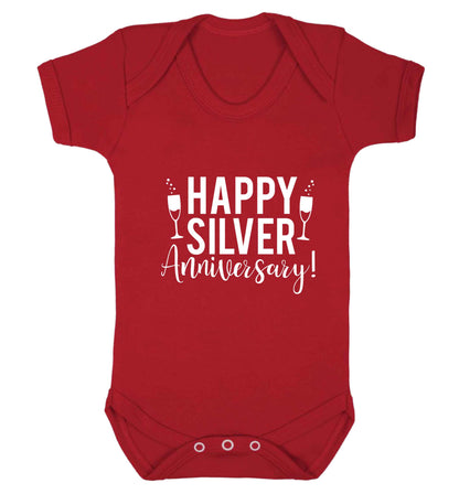 Happy silver anniversary! baby vest red 18-24 months