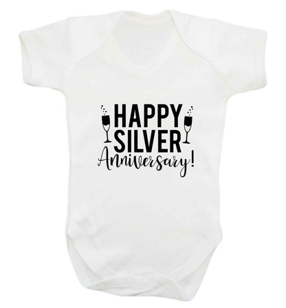 Happy silver anniversary! baby vest white 18-24 months