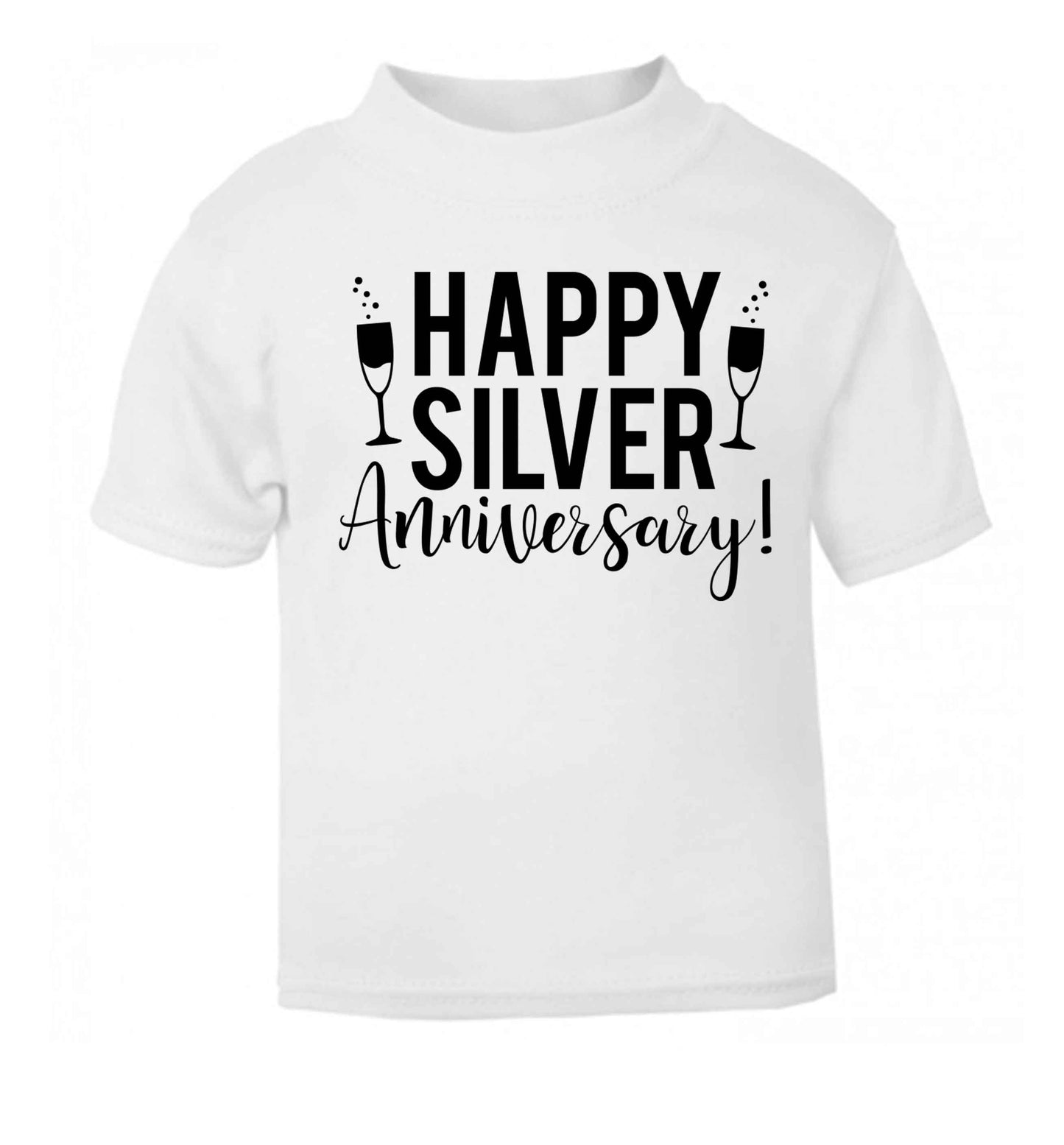 Happy silver anniversary! white baby toddler Tshirt 2 Years