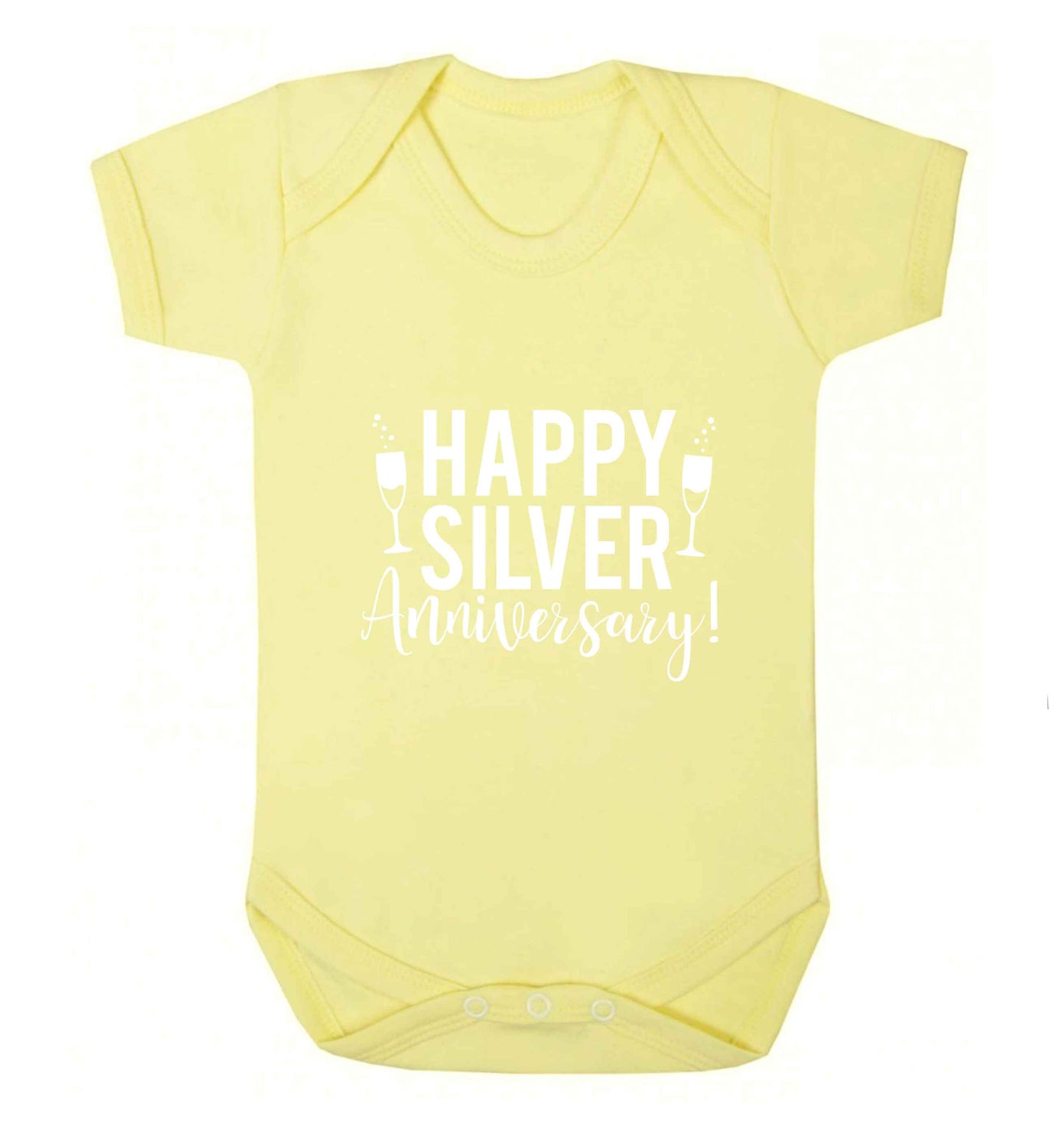 Happy silver anniversary! baby vest pale yellow 18-24 months