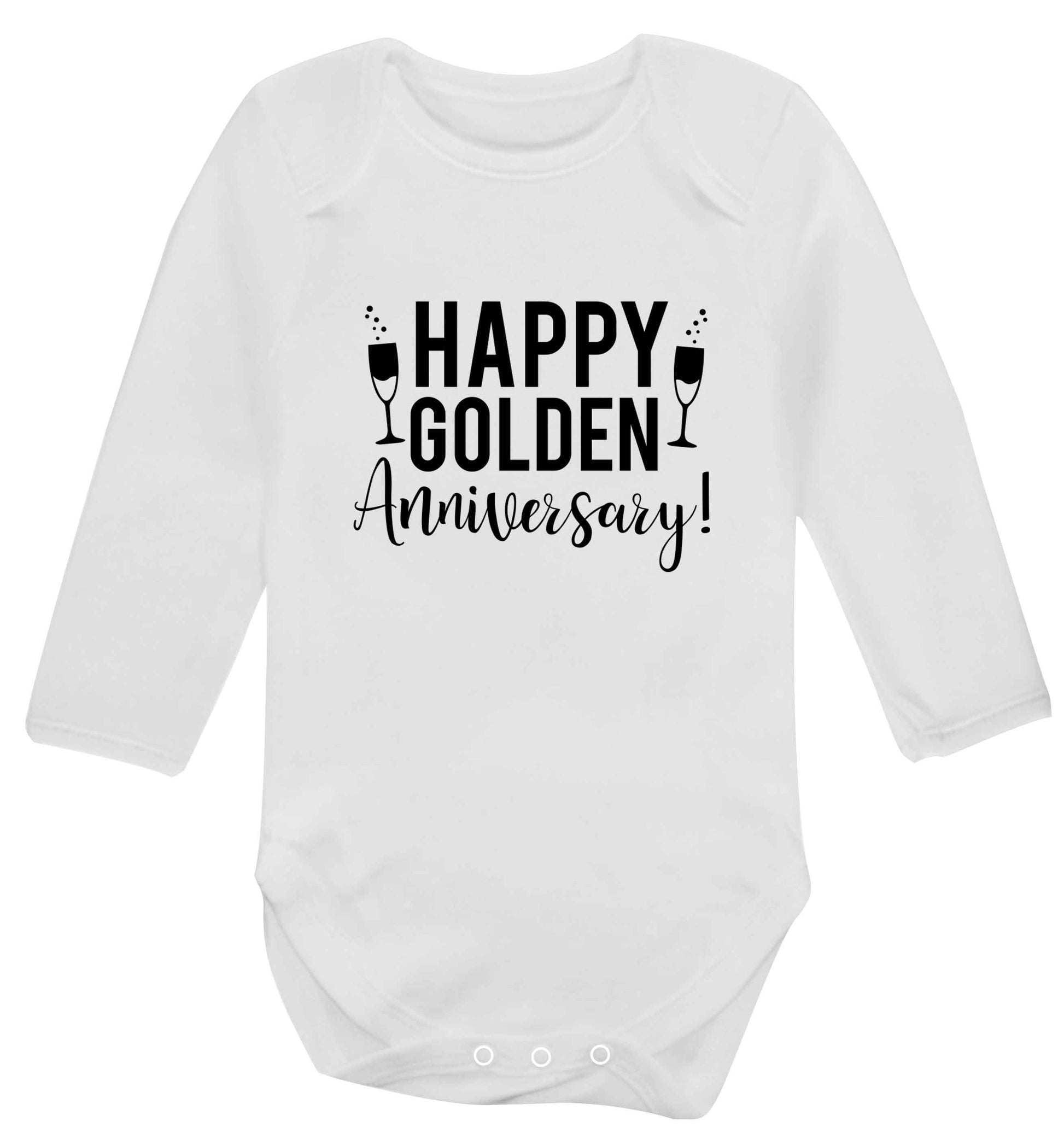 Happy golden anniversary! baby vest long sleeved white 6-12 months