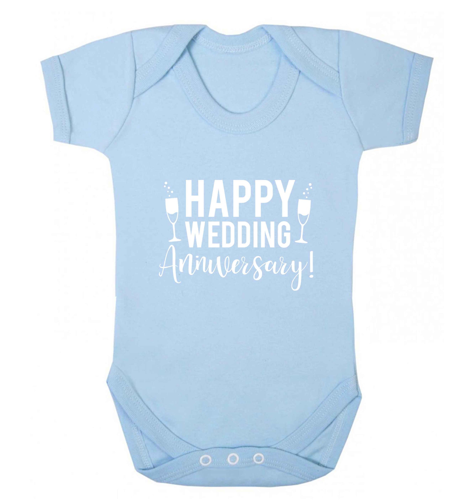 Happy wedding anniversary! baby vest pale blue 18-24 months