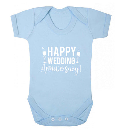 Happy wedding anniversary! baby vest pale blue 18-24 months