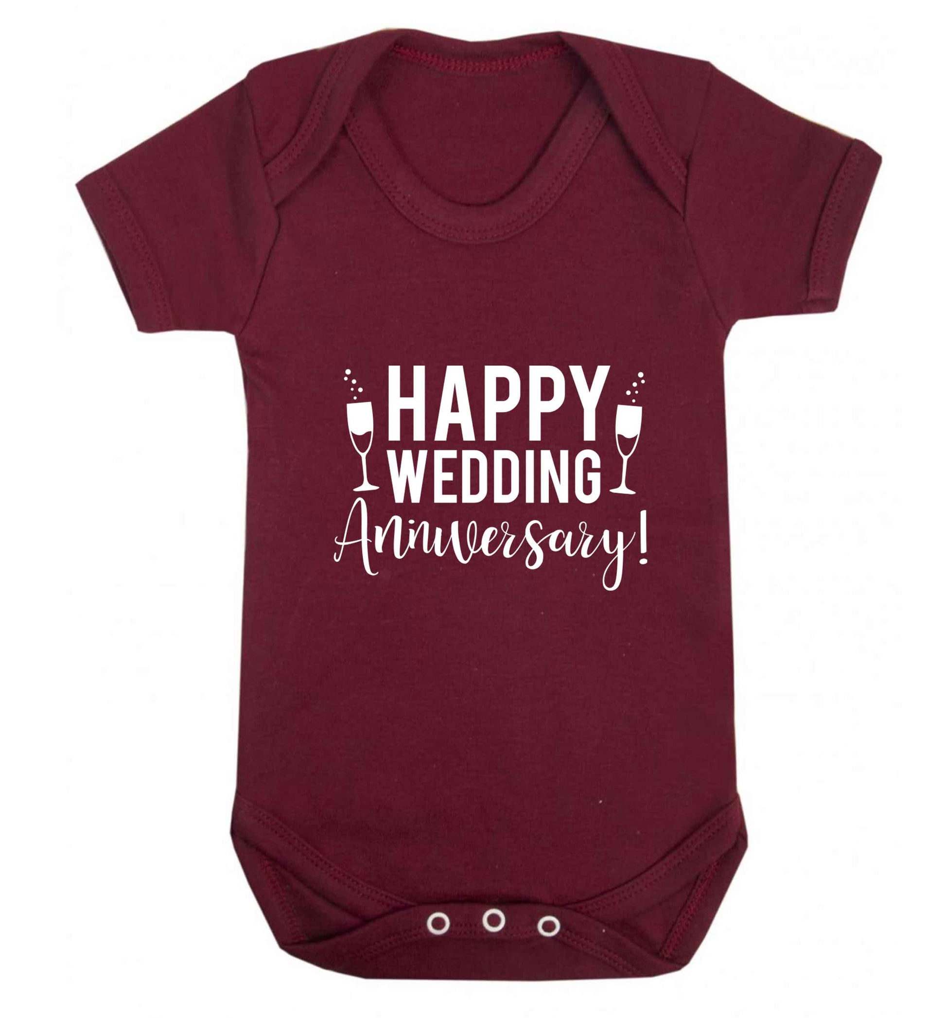 Happy wedding anniversary! baby vest maroon 18-24 months