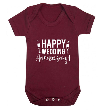 Happy wedding anniversary! baby vest maroon 18-24 months