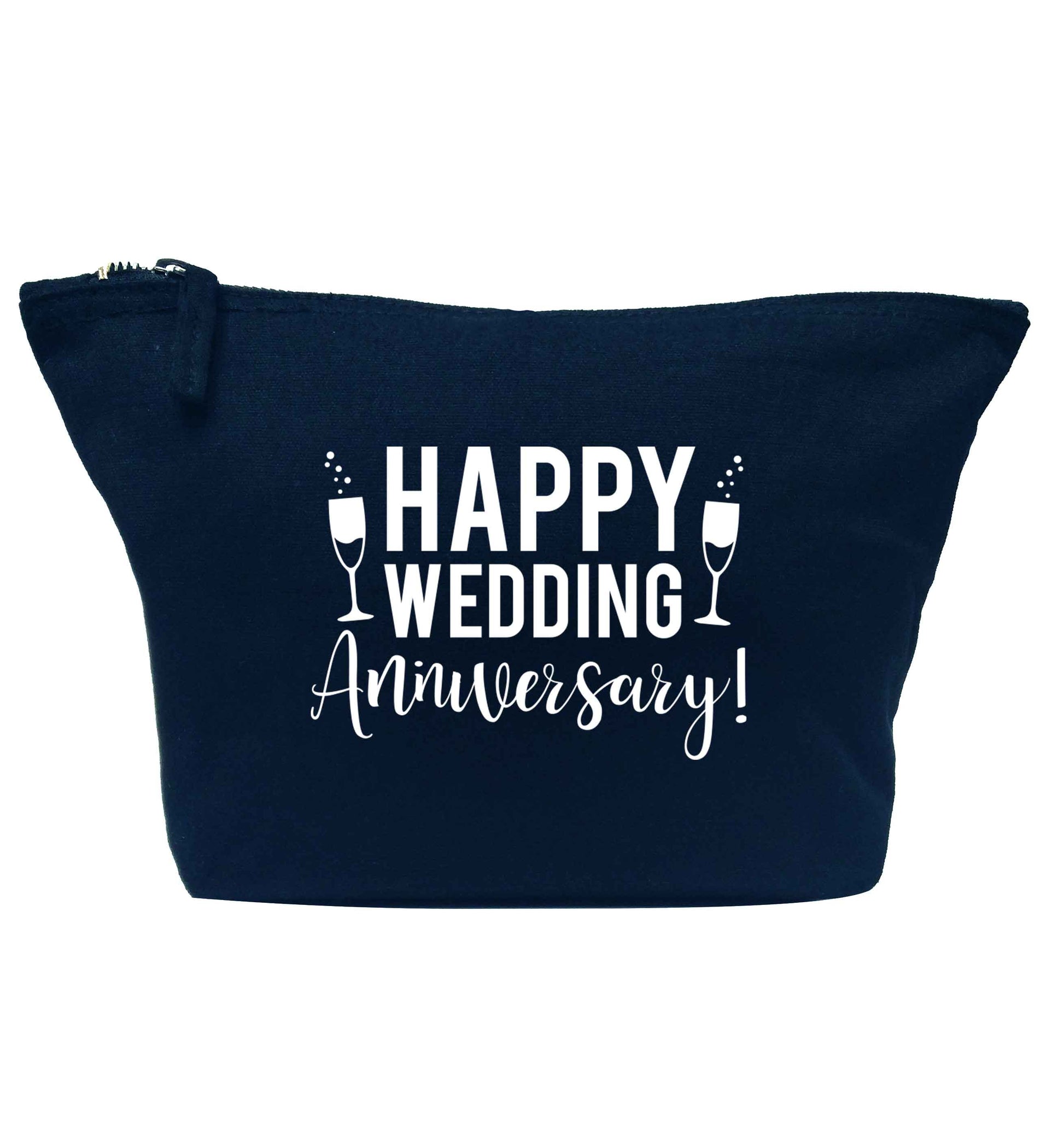 Happy wedding anniversary! navy makeup bag