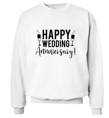 Happy wedding anniversary! adult's unisex white sweater 2XL