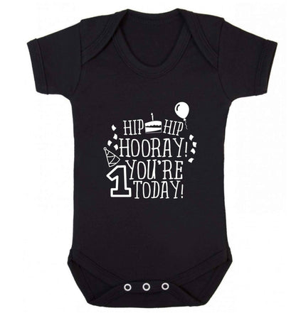 You're one today baby vest black 18-24 months
