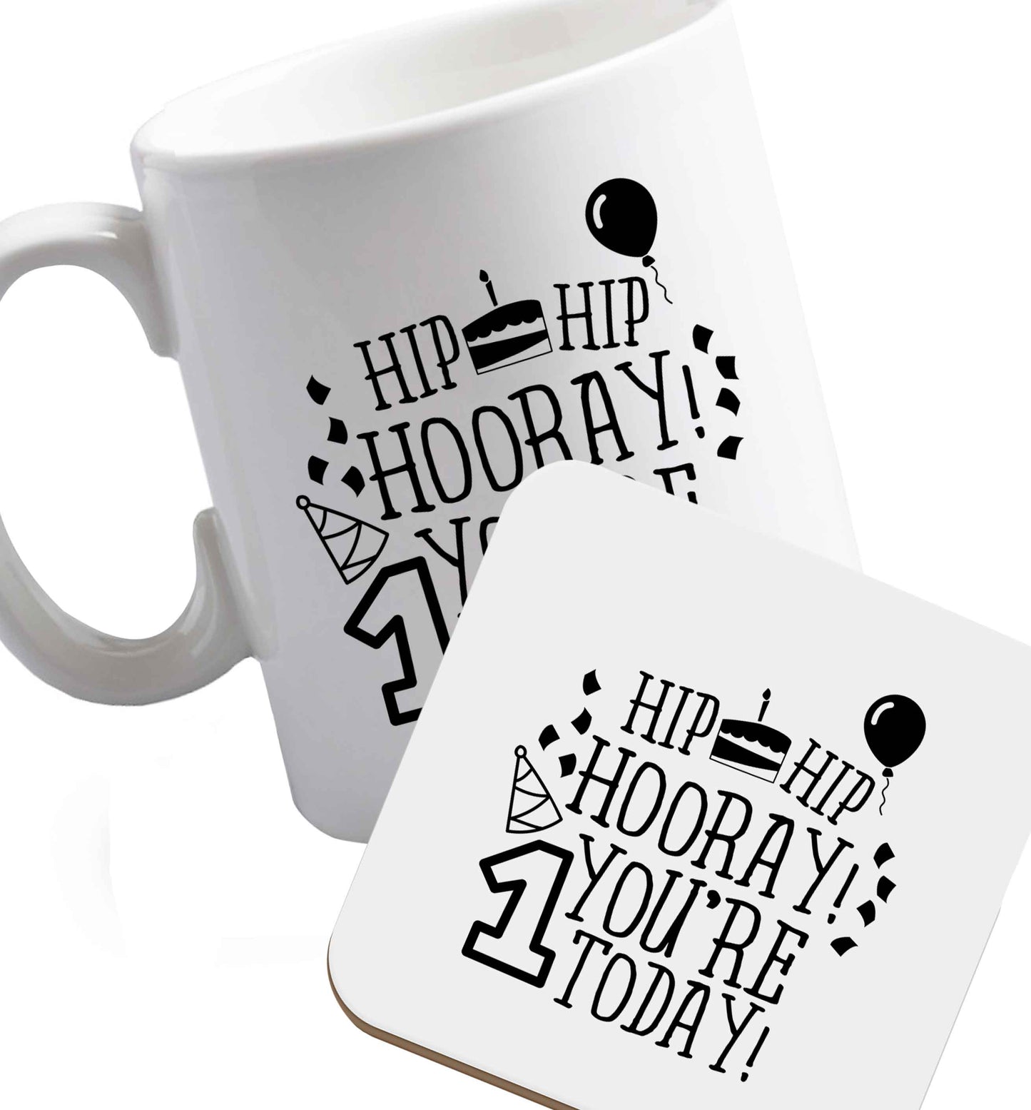 10 oz Favourite Type Pan Pancake ceramic mug and coaster set right handed