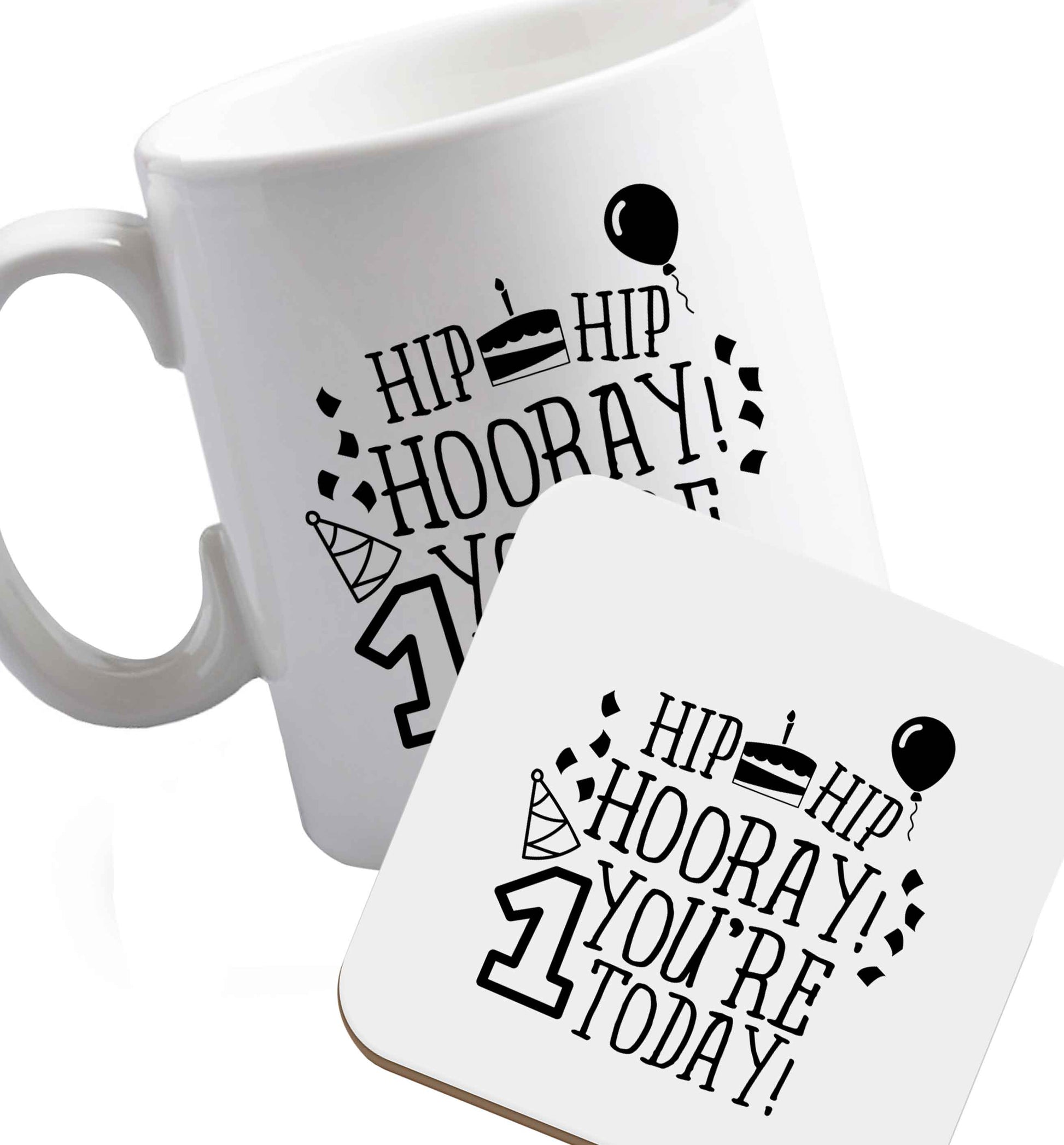 10 oz Favourite Type Pan Pancake ceramic mug and coaster set right handed