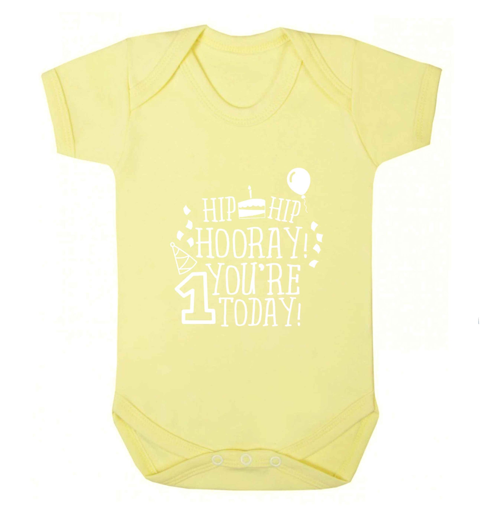 You're one today baby vest pale yellow 18-24 months