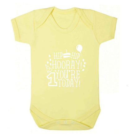 You're one today baby vest pale yellow 18-24 months