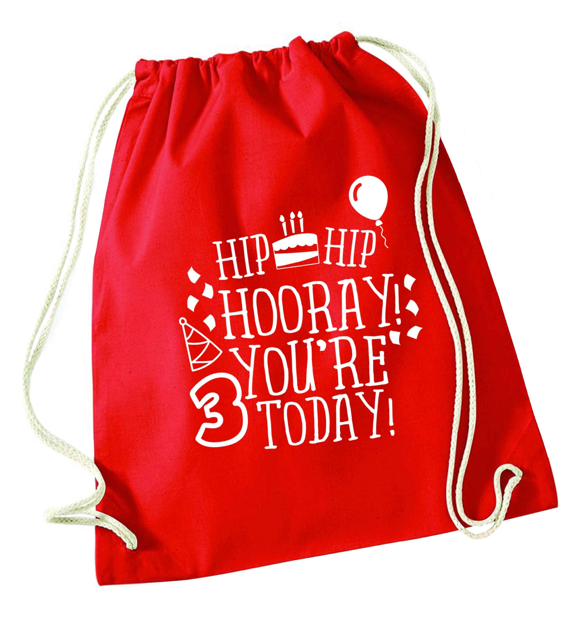 You're 3 Todayred drawstring bag 