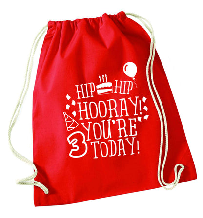 You're 3 Todayred drawstring bag 