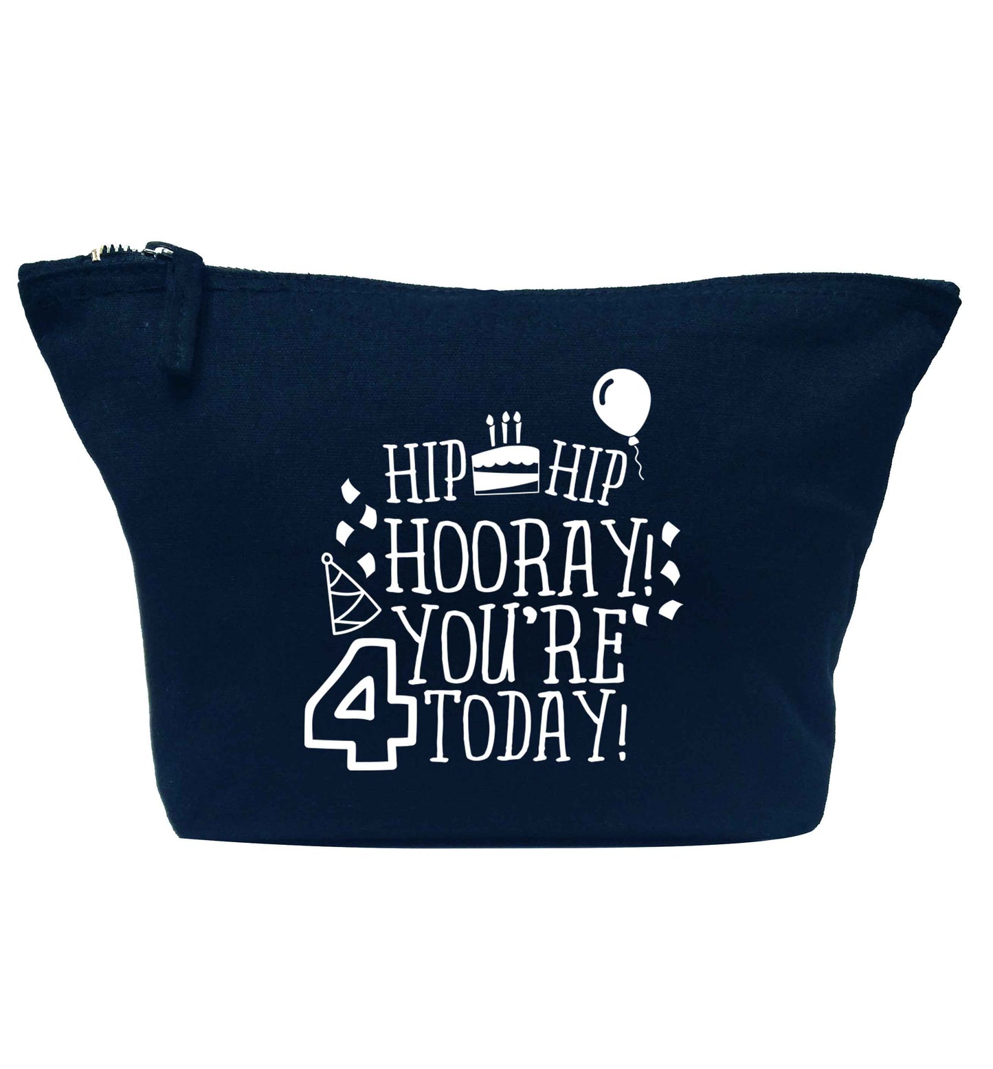 Hip hip hooray you're four today!navy makeup bag