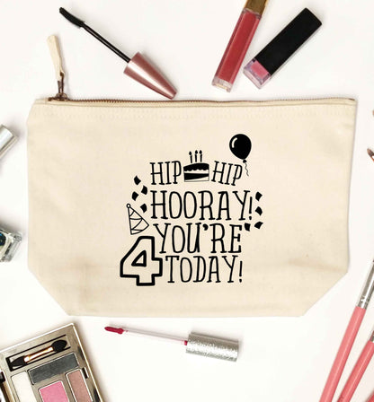 Hip hip hooray you're four today!natural makeup bag