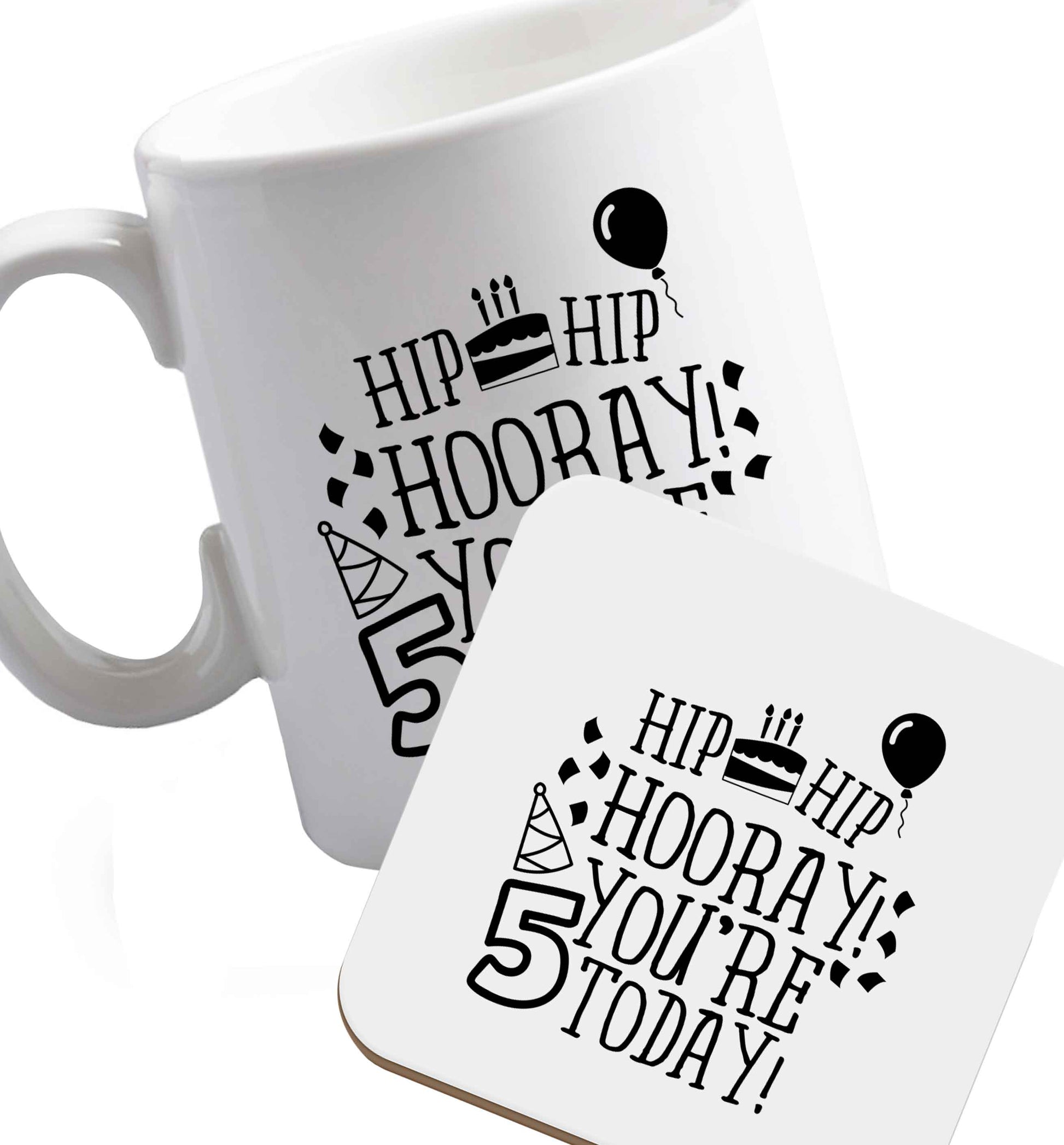 10 oz Favourite Type Pan Pancake ceramic mug and coaster set right handed