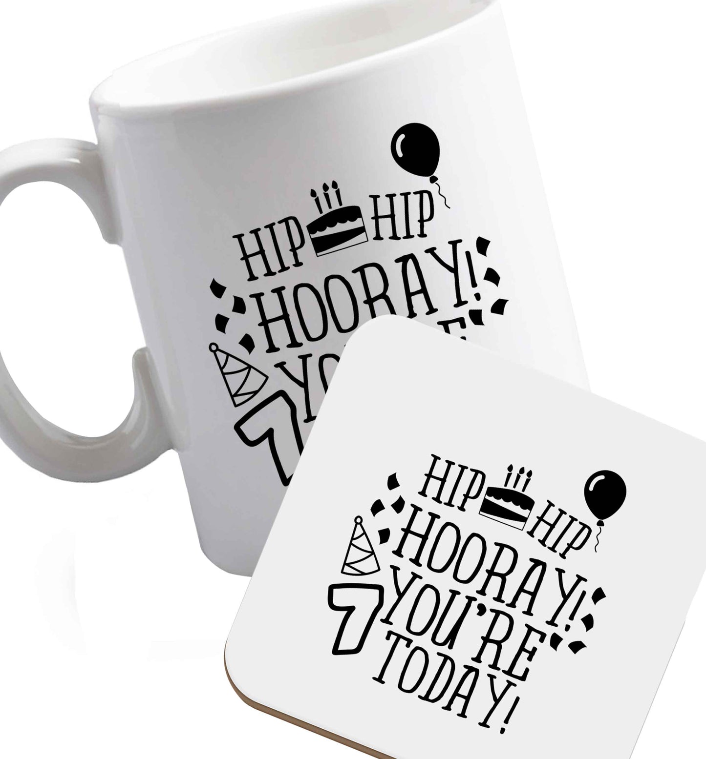 10 oz Favourite Type Pan Pancake ceramic mug and coaster set right handed