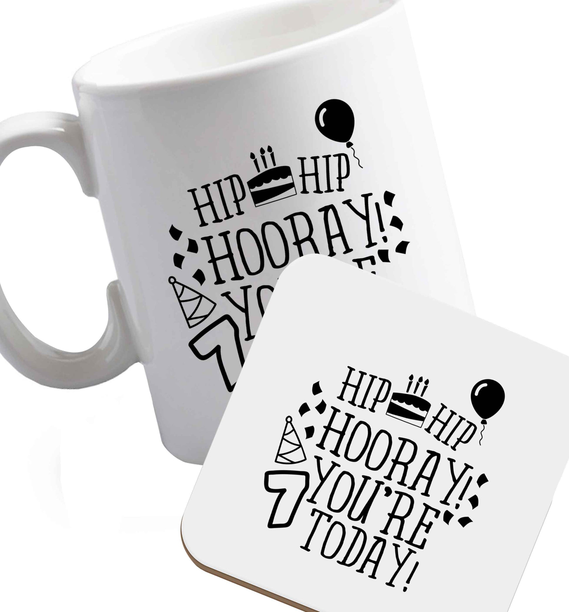 10 oz Favourite Type Pan Pancake ceramic mug and coaster set right handed
