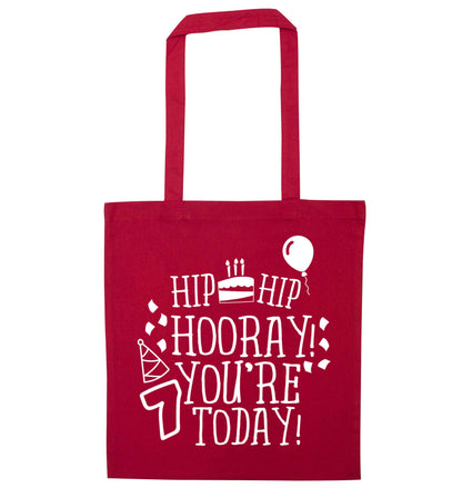 Hip hip hooray you're seven today! red tote bag