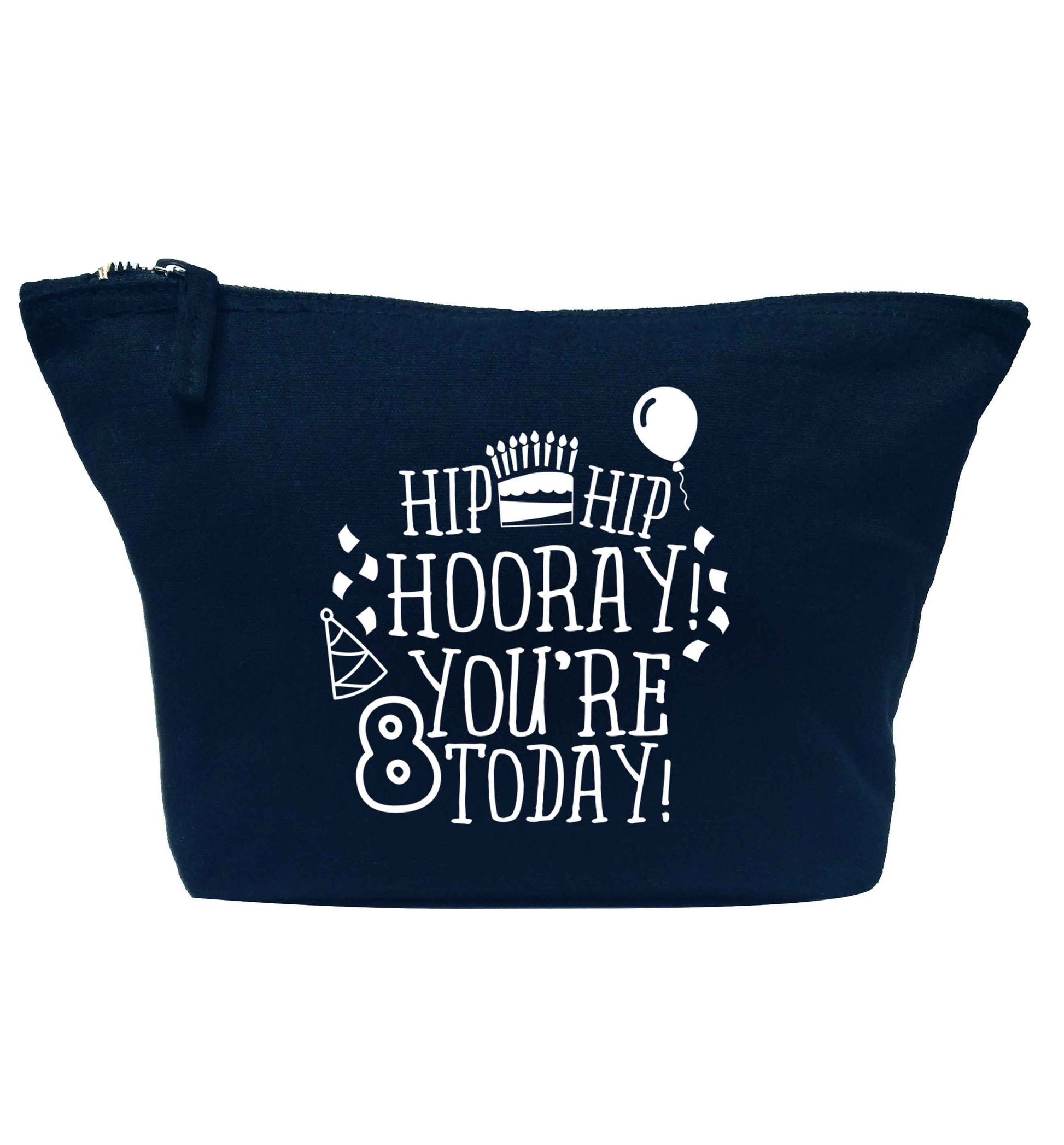 Hip hip hooray you're 8 today! navy makeup bag