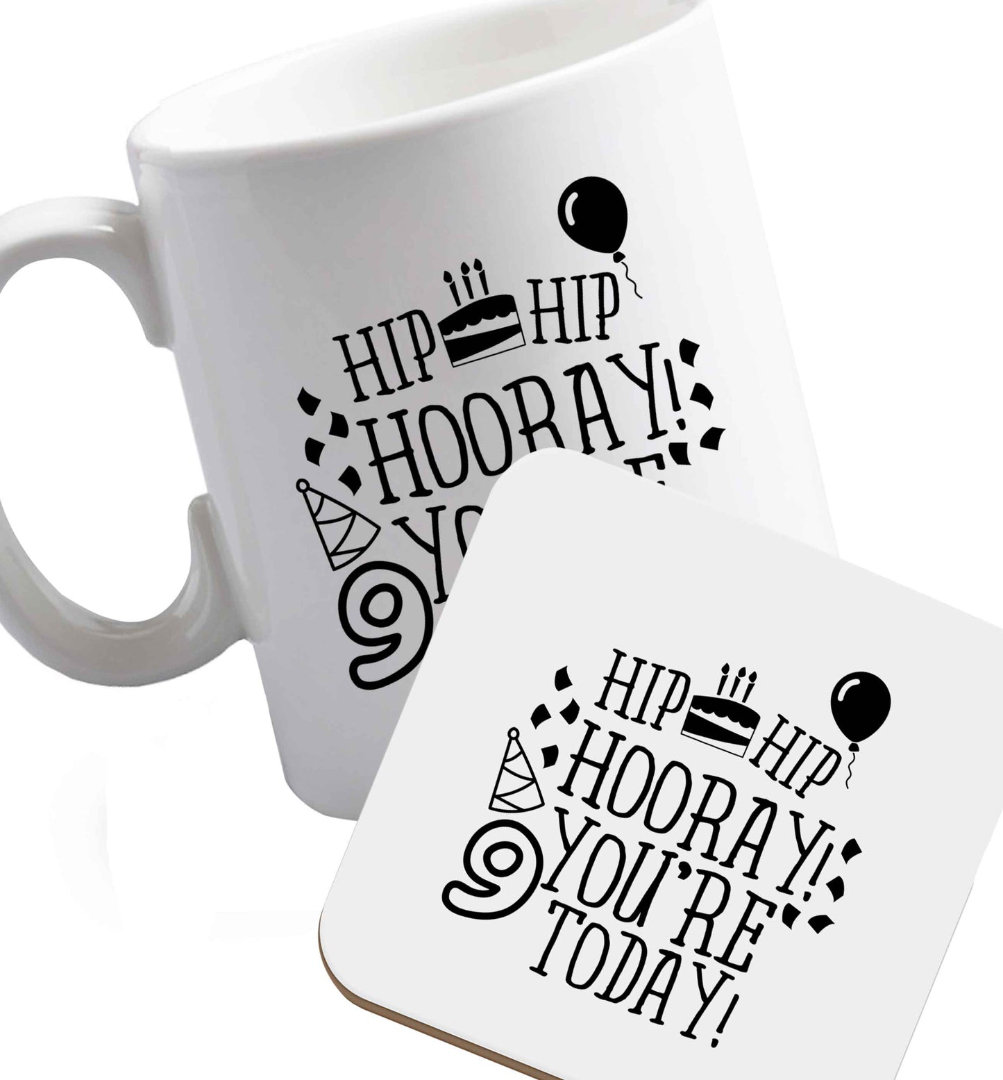 10 oz Favourite Type Pan Pancake ceramic mug and coaster set right handed