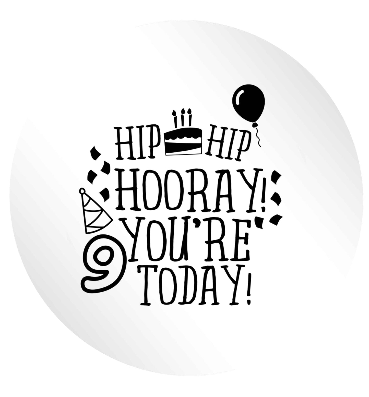 Hip hip hooray you're 9 today! 24 @ 45mm matt circle stickers