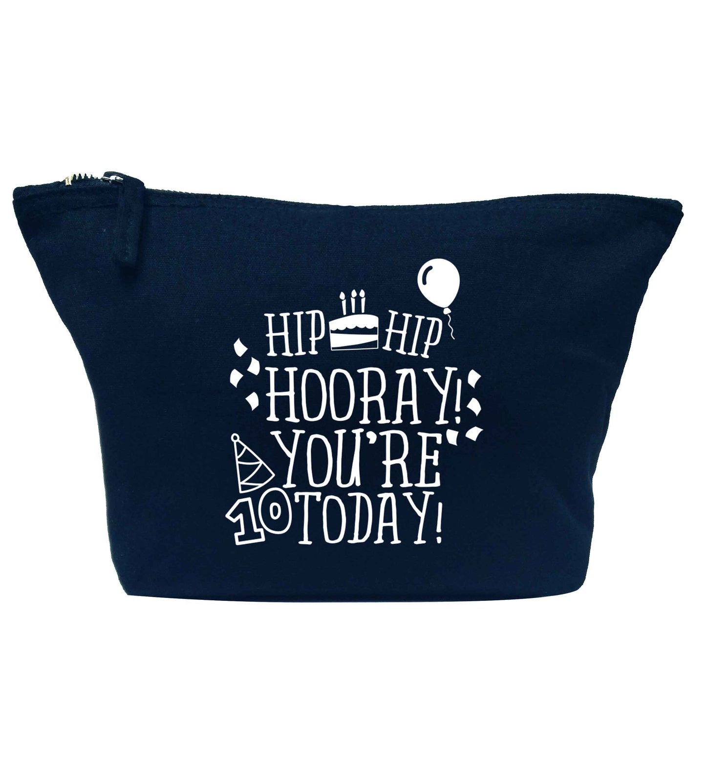 Hip hip hooray you're ten today! navy makeup bag