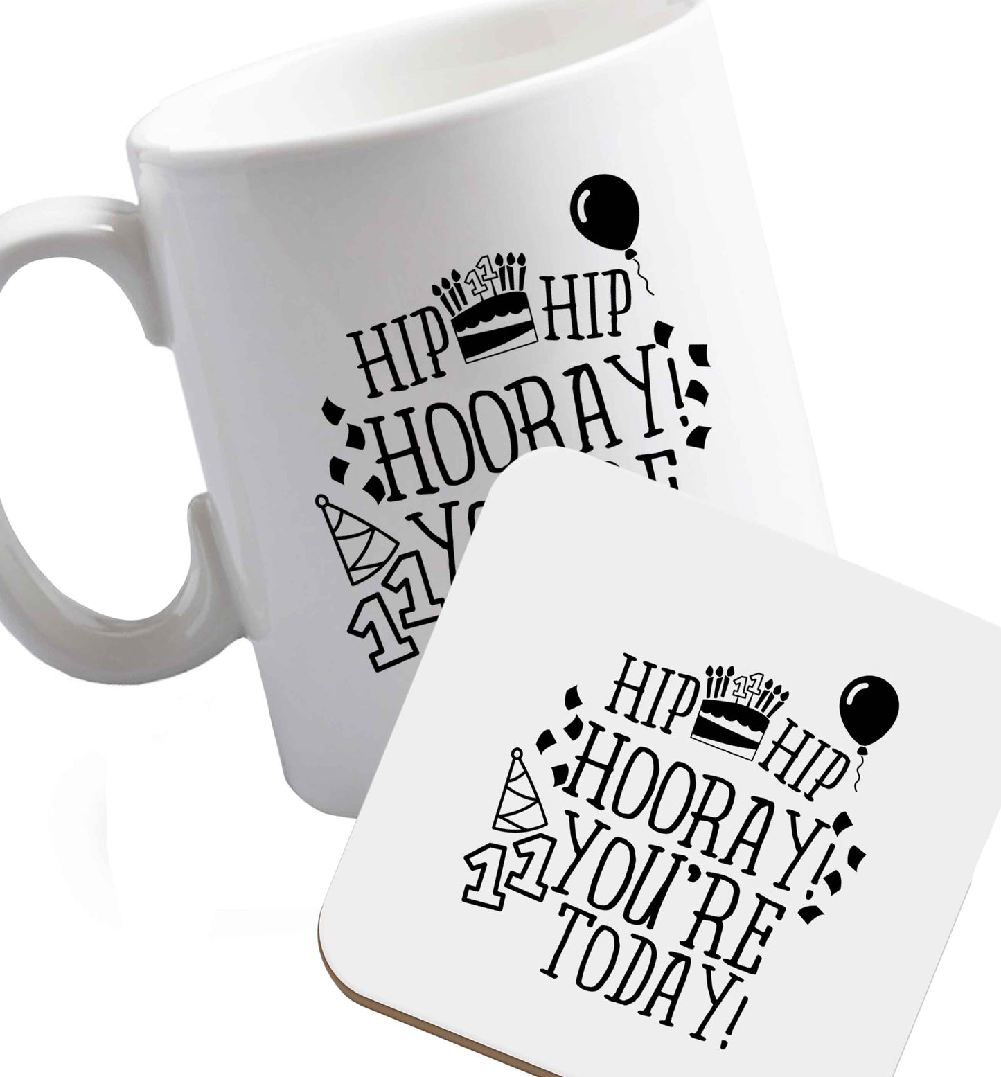 10 oz Favourite Type Pan Pancake ceramic mug and coaster set right handed