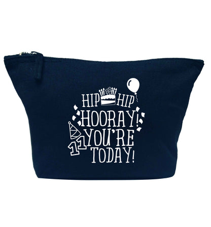 Hip hip hooray I you're eleven today! navy makeup bag