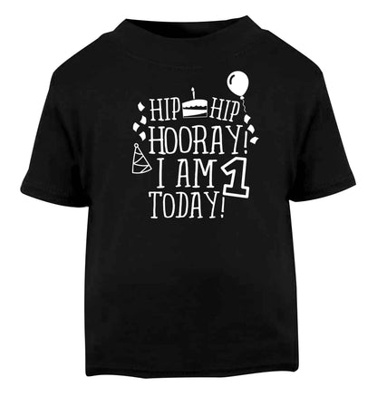 I am One Today Black baby toddler Tshirt 2 years