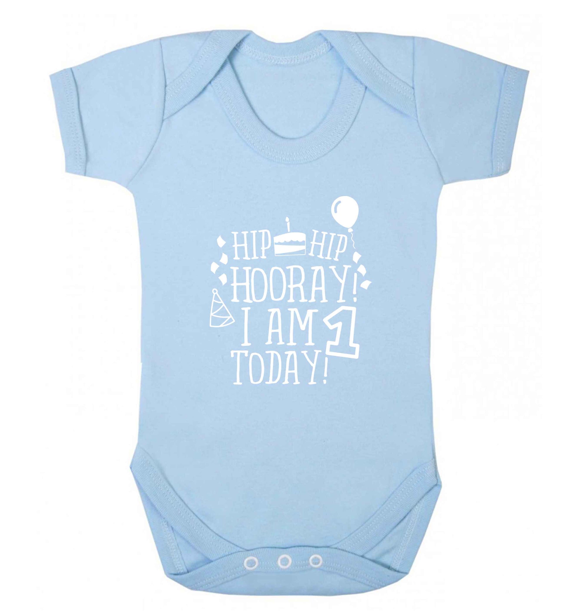 I am One Today baby vest pale blue 18-24 months