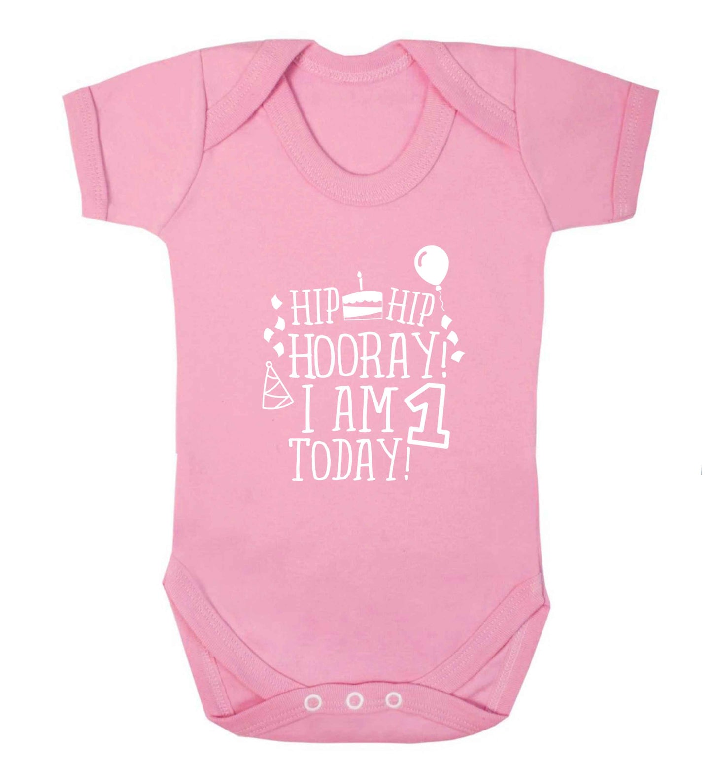 I am One Today baby vest pale pink 18-24 months