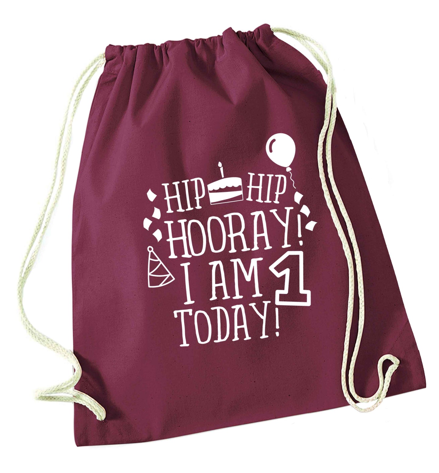 You're 2 Today maroon drawstring bag