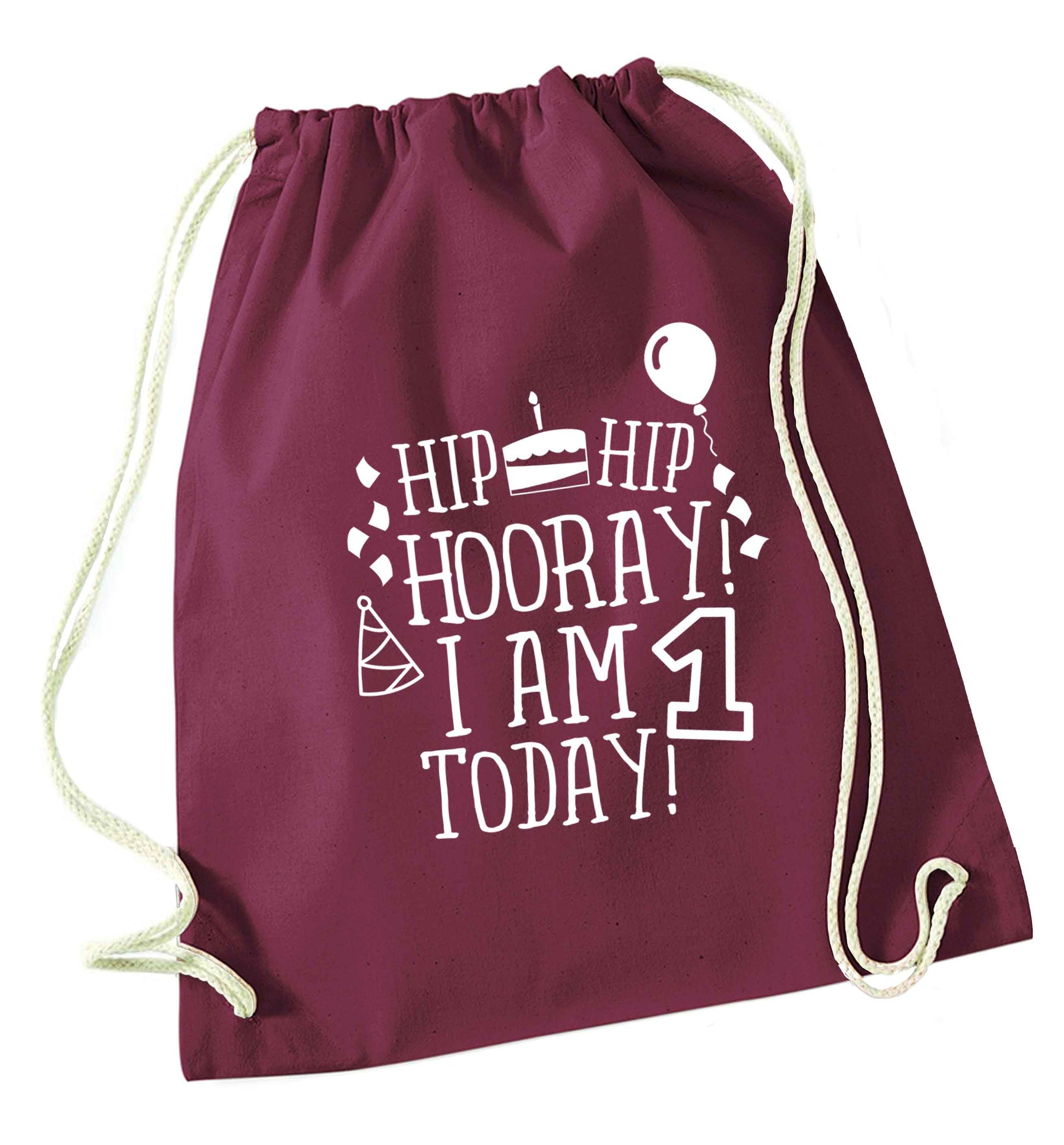 You're 2 Today maroon drawstring bag