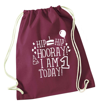 You're 2 Today maroon drawstring bag