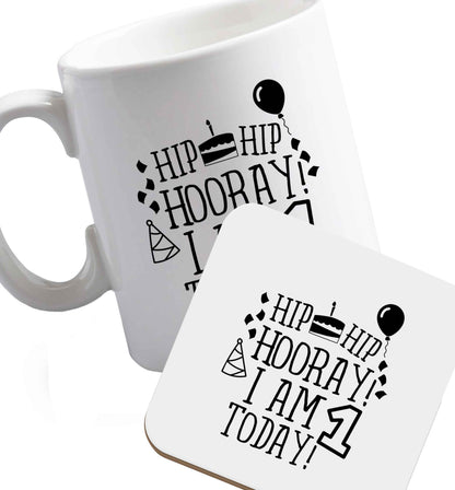 10 oz Favourite Type Pan Pancake ceramic mug and coaster set right handed