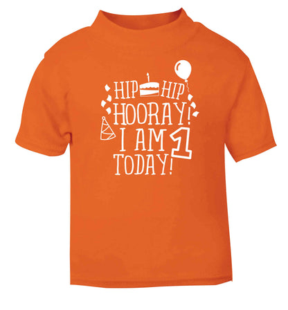 I am One Today orange baby toddler Tshirt 2 Years