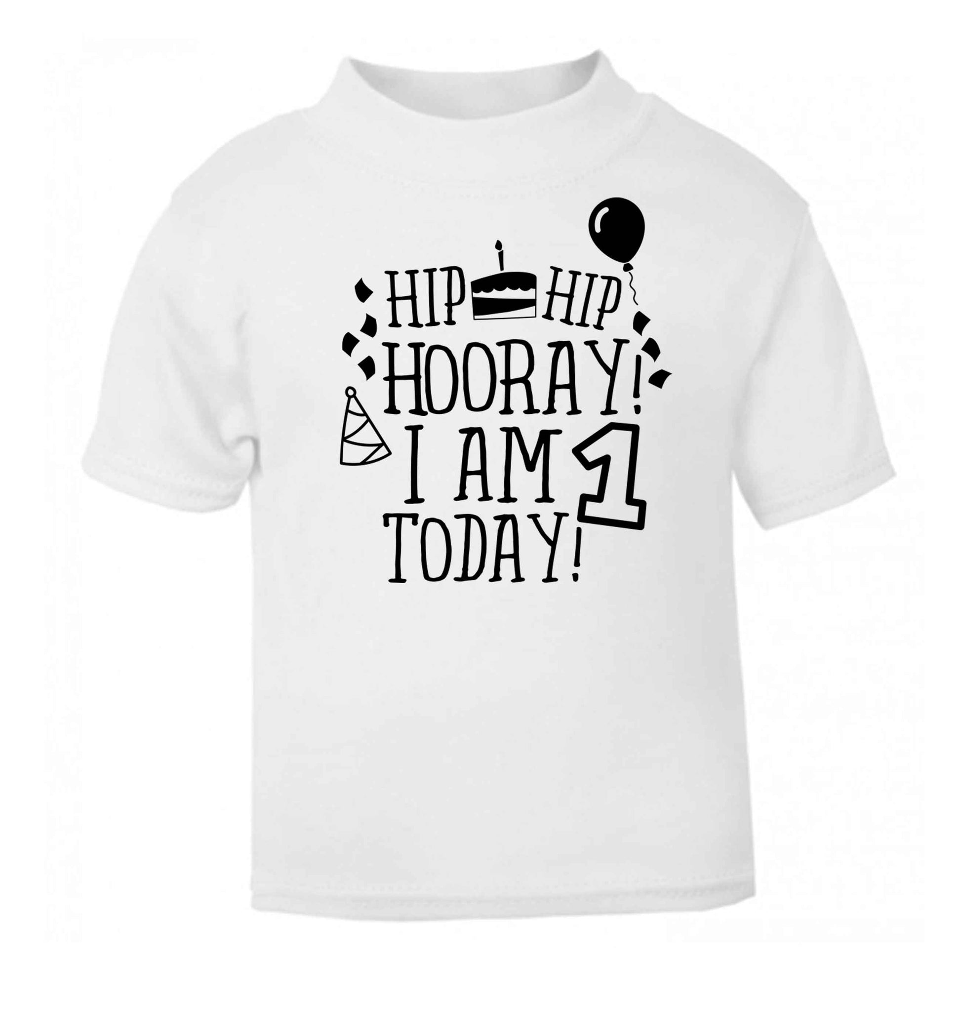 I am One Today white baby toddler Tshirt 2 Years