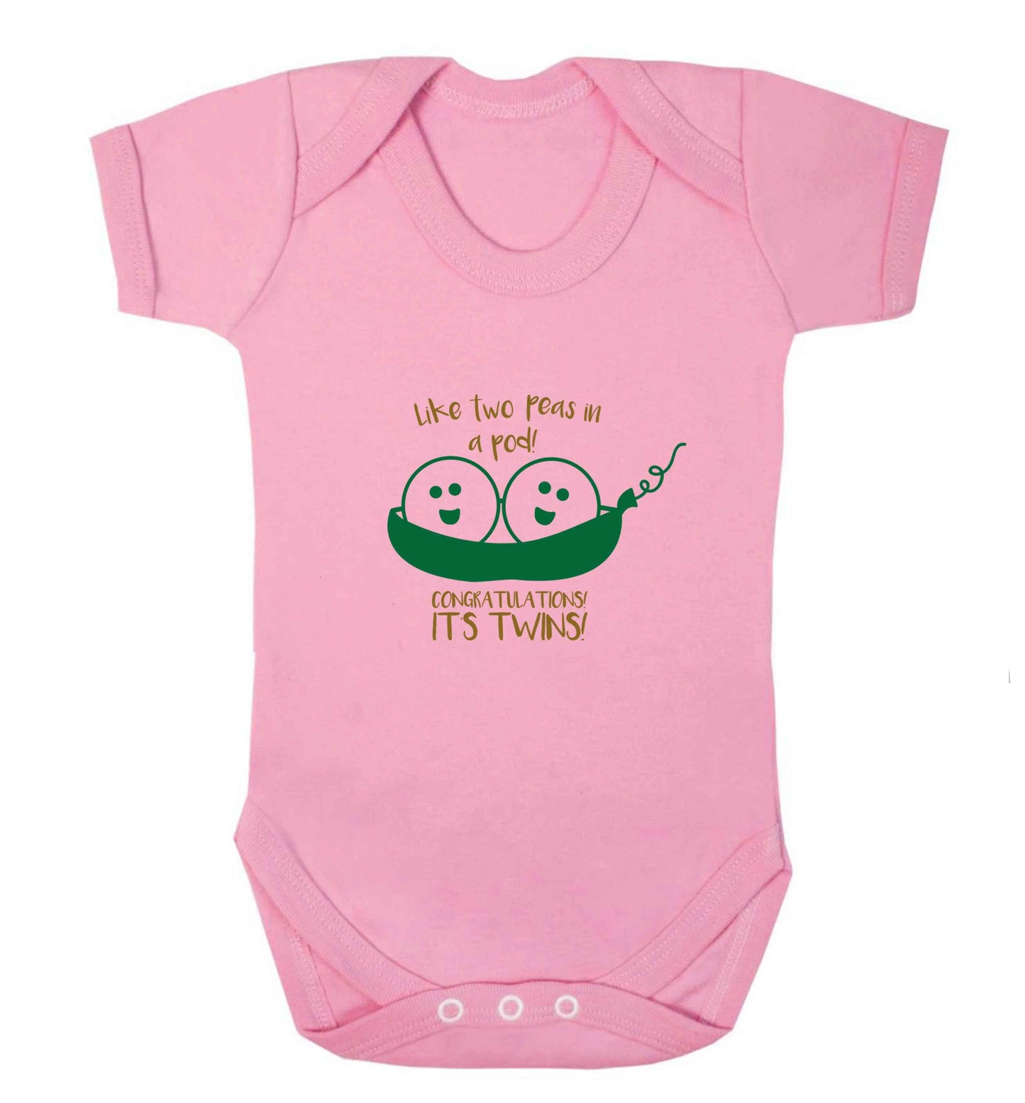 Like two peas in a pod! Congratulations it's twins! baby vest pale pink 18-24 months