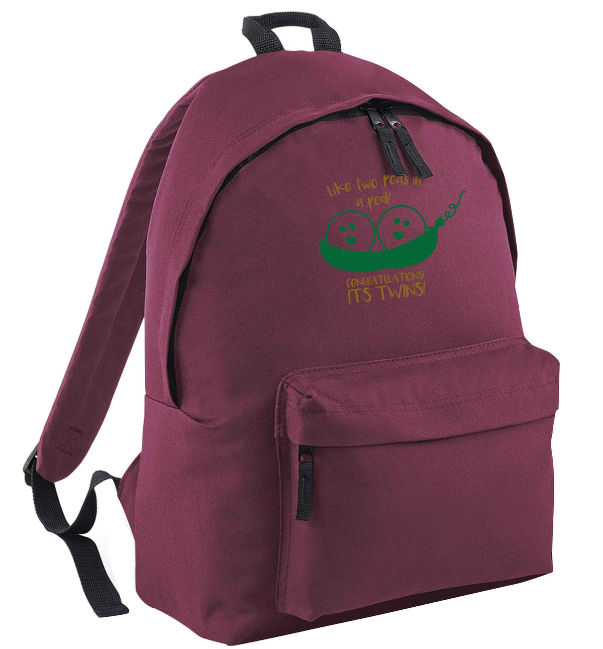 Like two peas in a pod! Congratulations it's twins! black adults backpack