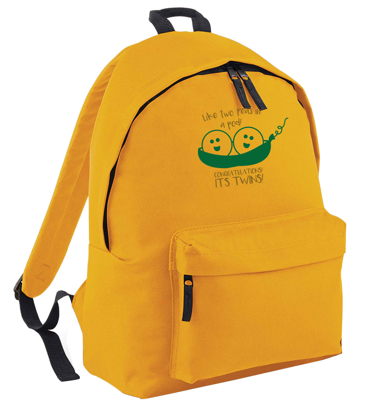 Like two peas in a pod! Congratulations it's twins! mustard adults backpack