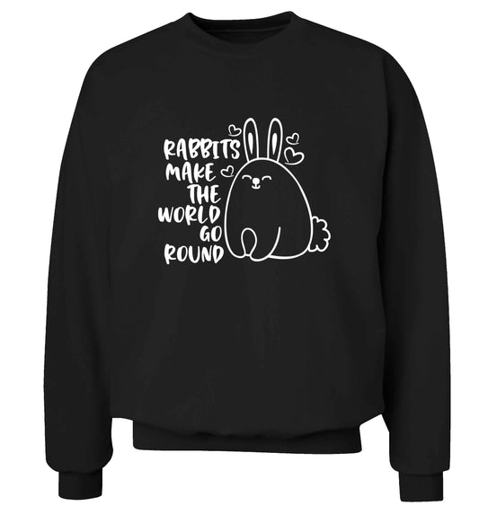 Rabbits make the world go round adult's unisex black sweater 2XL