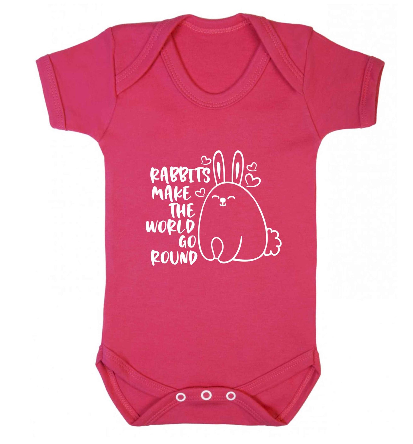 Rabbits make the world go round baby vest dark pink 18-24 months