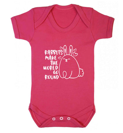 Rabbits make the world go round baby vest dark pink 18-24 months