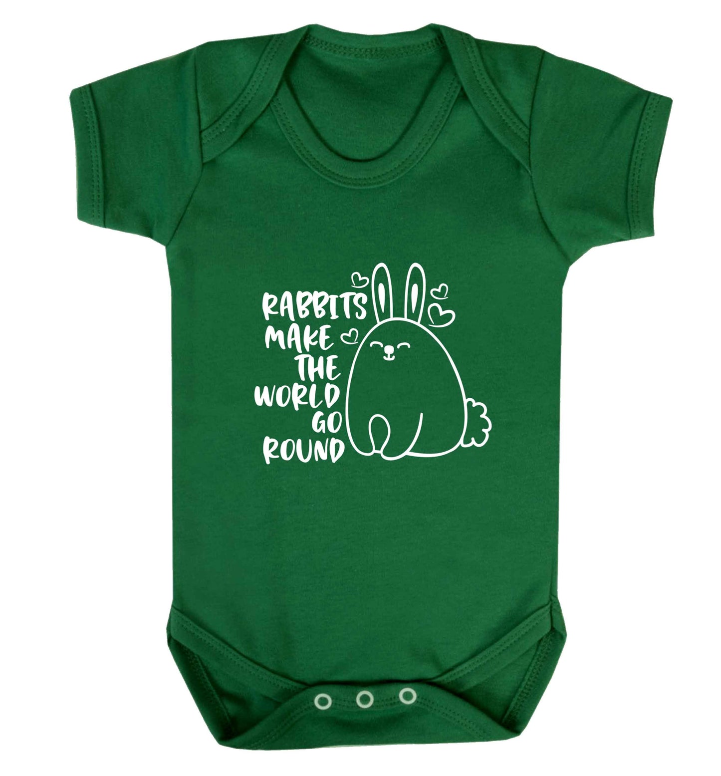 Rabbits make the world go round baby vest green 18-24 months